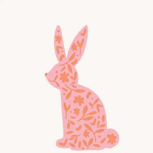 Kissen Hase Blumen rosa