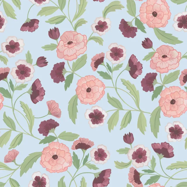 Tischläufer swedish bloom light blue