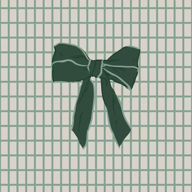 Tischset Schleife Karo grün beige