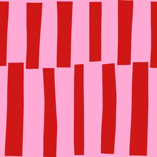 Kissen Rote Streifen auf Blütenpink