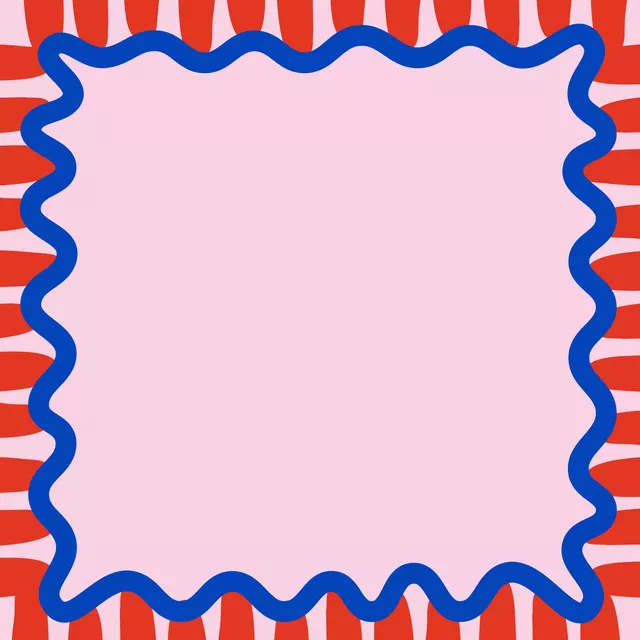 Kissen Wellenrand Rosa Blau