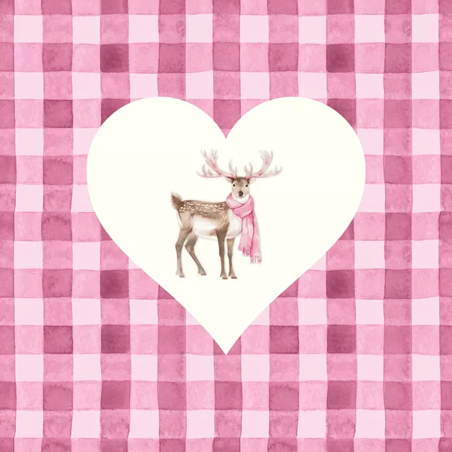 Kissen AlpenChic Hirsch im Herz