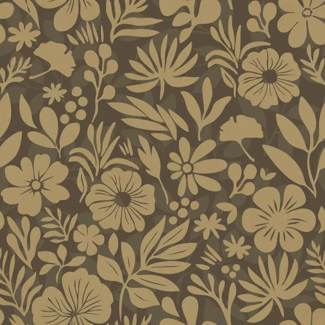 Bankauflage Charming Flower Shapes Brown