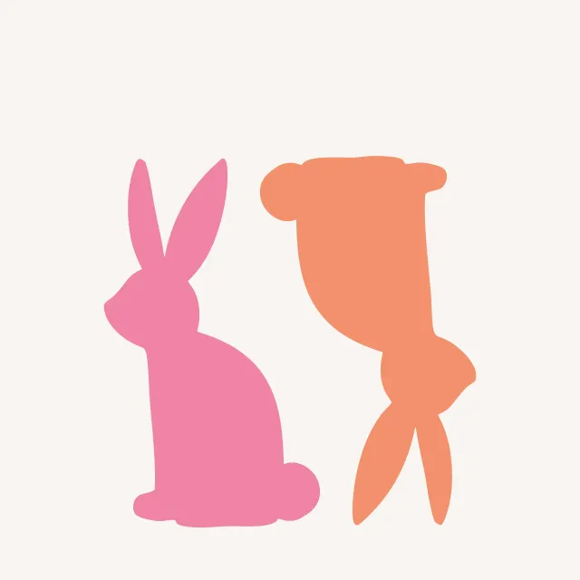 Kissen Hasen Duo orange pink