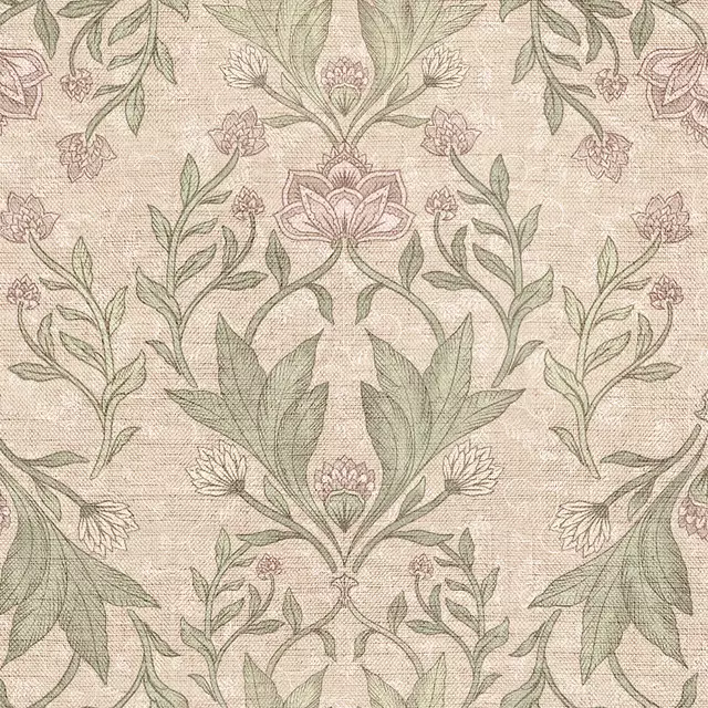 Kissen Rustic Floral damask beige