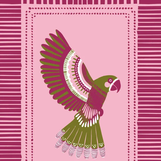 Geschirrtücher Papagei bordeaux