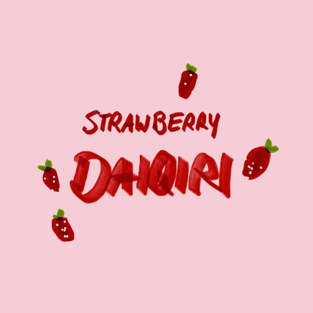 Sitzkissen Daiquiri Typo & Erdbeere