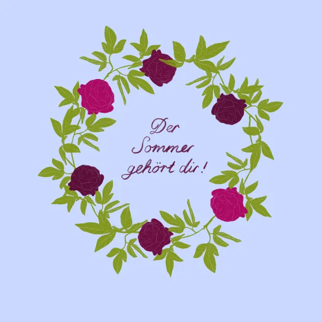 Servietten Rosenkranz Typo Blau