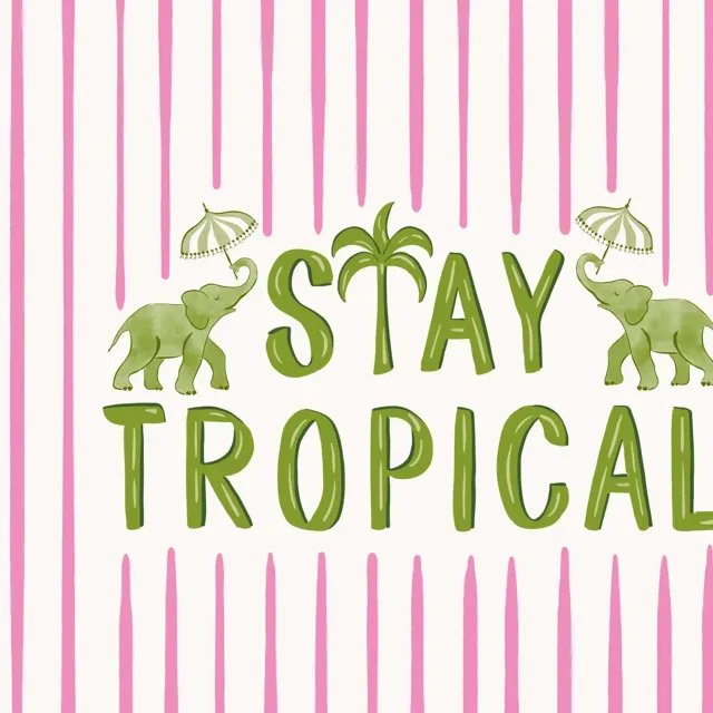Bankauflage stay tropical typography