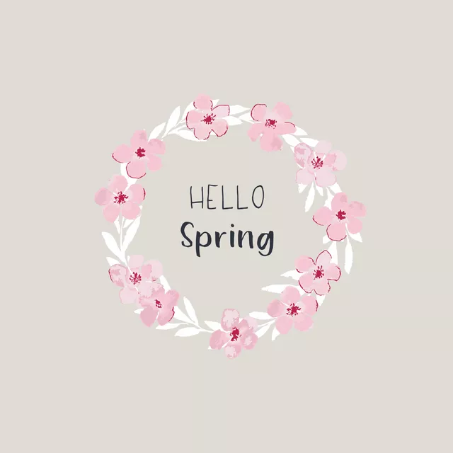 Servietten Hello Spring Kranz beige