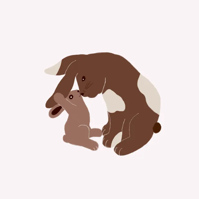 Kissen Hase mit Mama