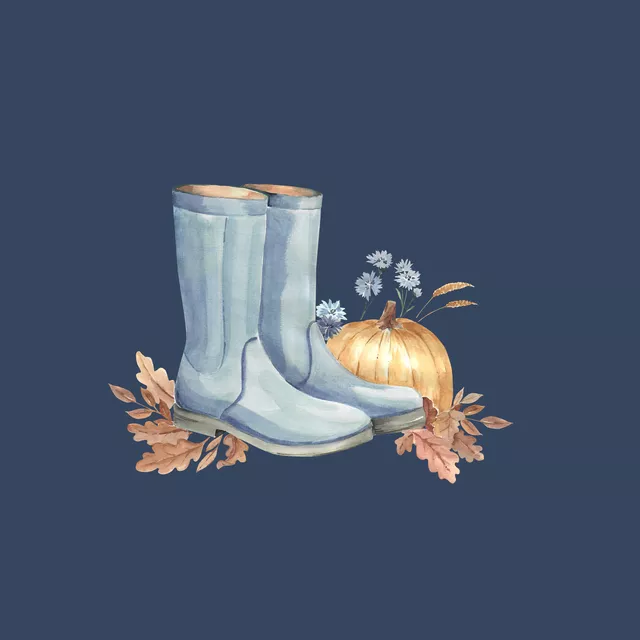 Kissen Blaue Gummistiefel dunkel blau