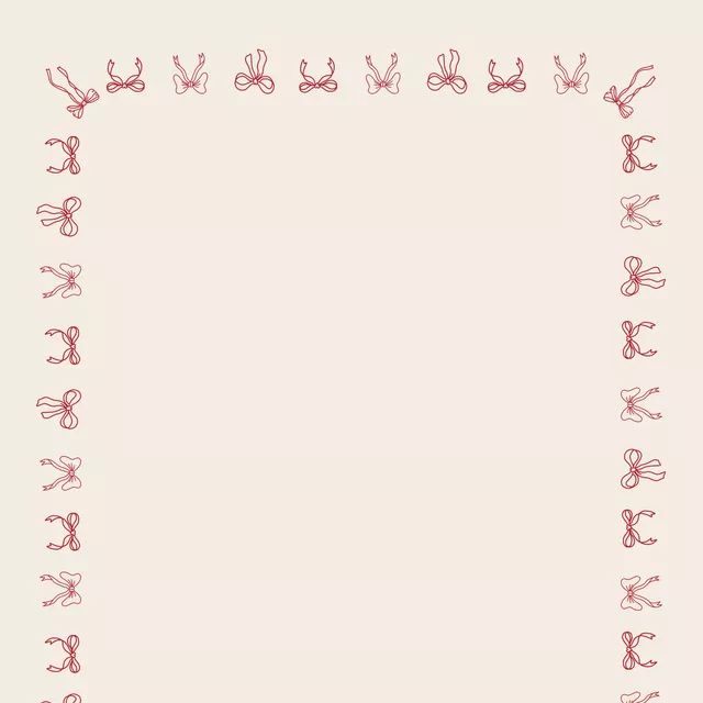 Tischdecke Schleifenrand Rot Beige