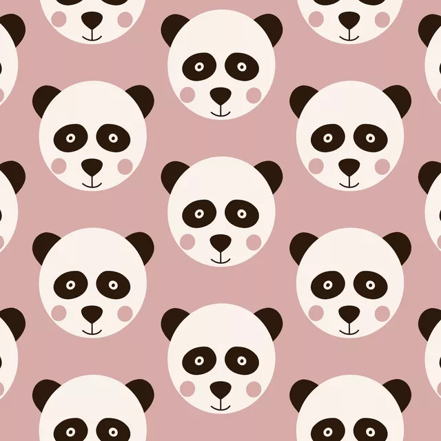 Bankauflage Panda rosa Muster Wendekissen