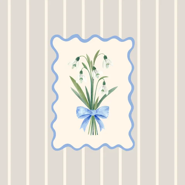 Kissen Schneeglöckchen grau beige