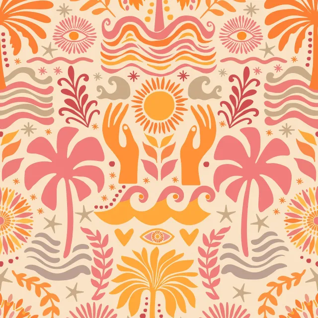 Geschirrtücher Boho Beach Orange Peach