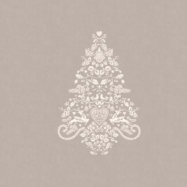 Kissen Folk Christmas Tree - Beige