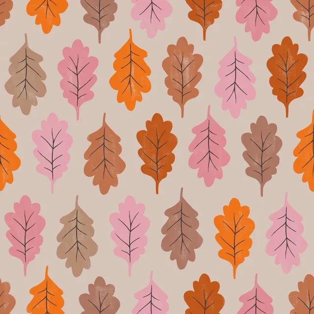 Kissen Herbstblätter rosa orange