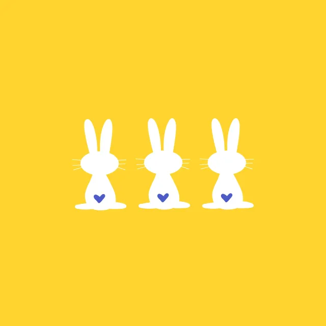 Tischset Hase mit Herz gelb