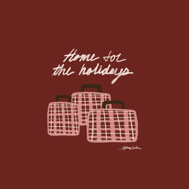 Sitzkissen Home for the Holidays Retro