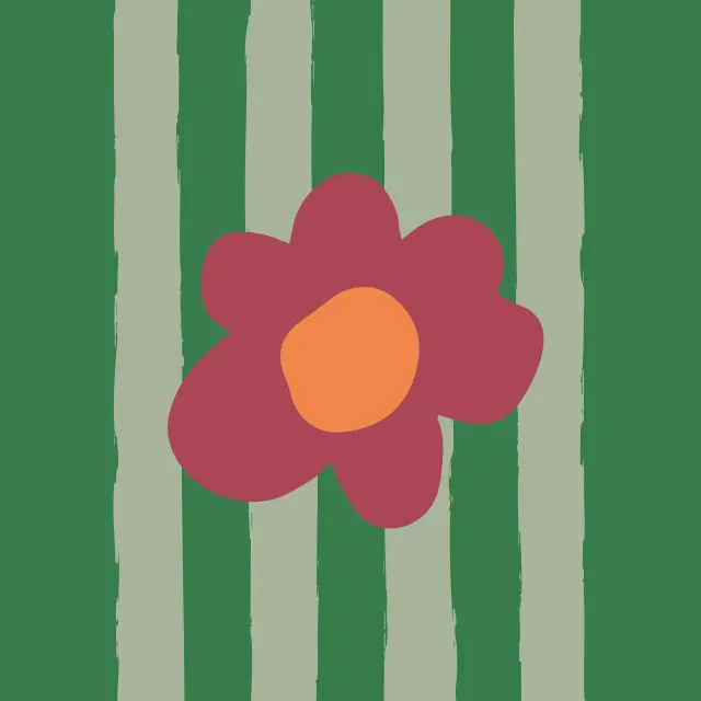 Kissen Streifen Blume grün