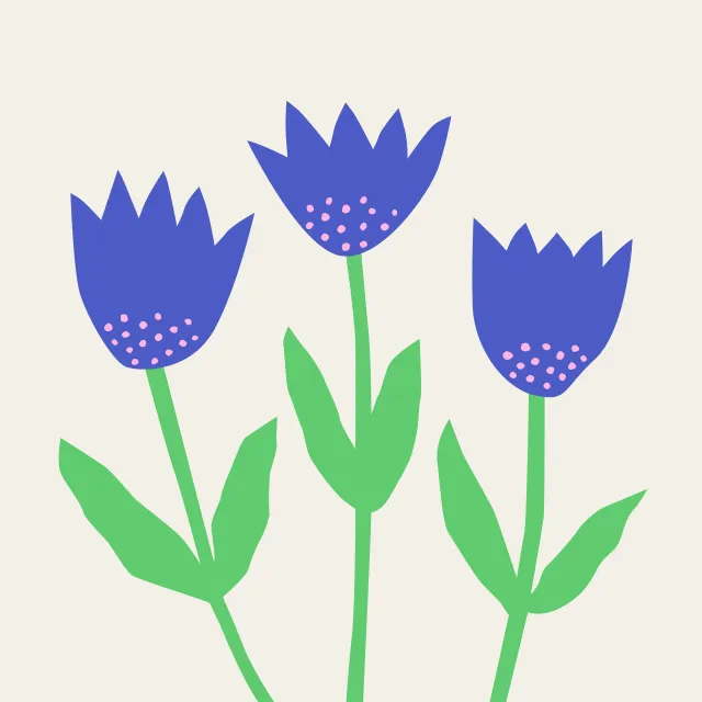 Kissen Frühlingsblumen blau