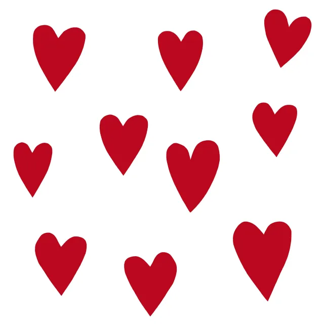 Dekovorhang rote Herzen