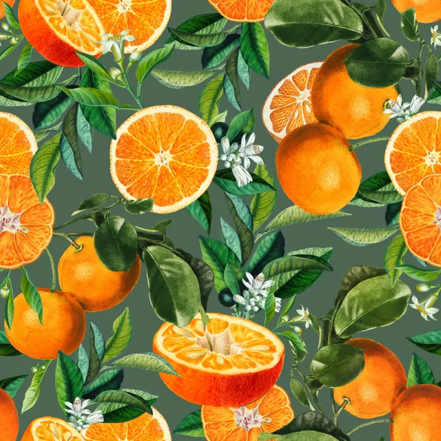 Tischdecke Orangen Sommer grün