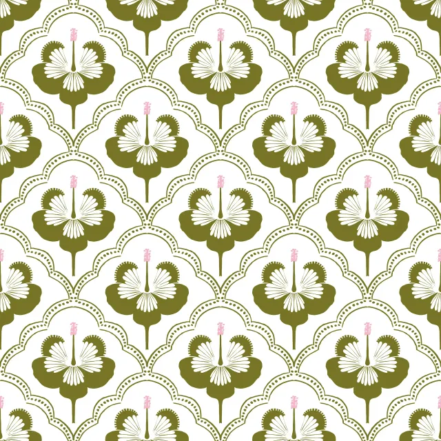 Servietten Hibiskus allover grün