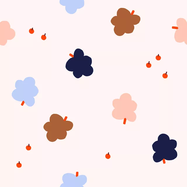 Kissen Beeren & Blätter Bunt