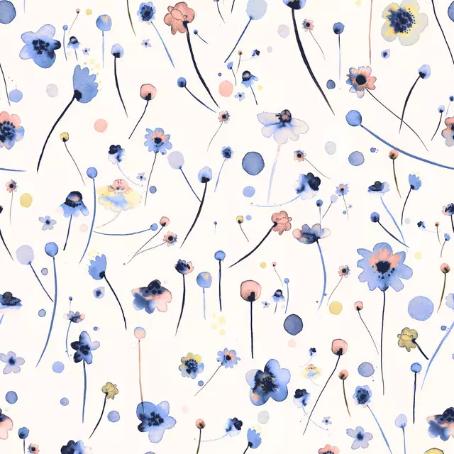 Kissen Blue Soft Flowers