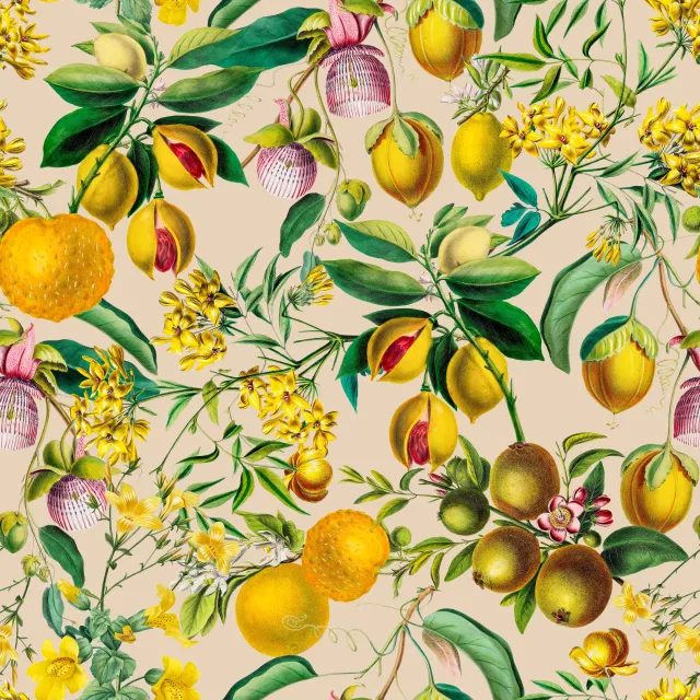 Tischdecke Tropischer Gartenzauber beige