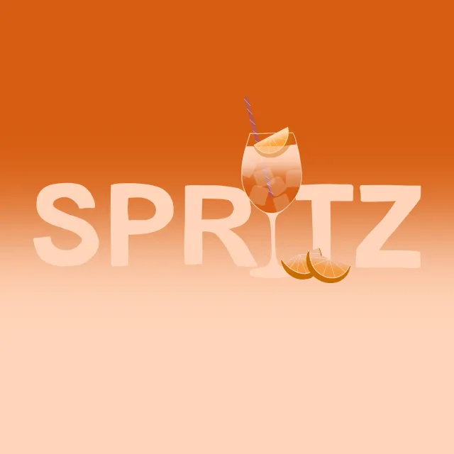 Kissen Spritz Typo Verlauf Orange