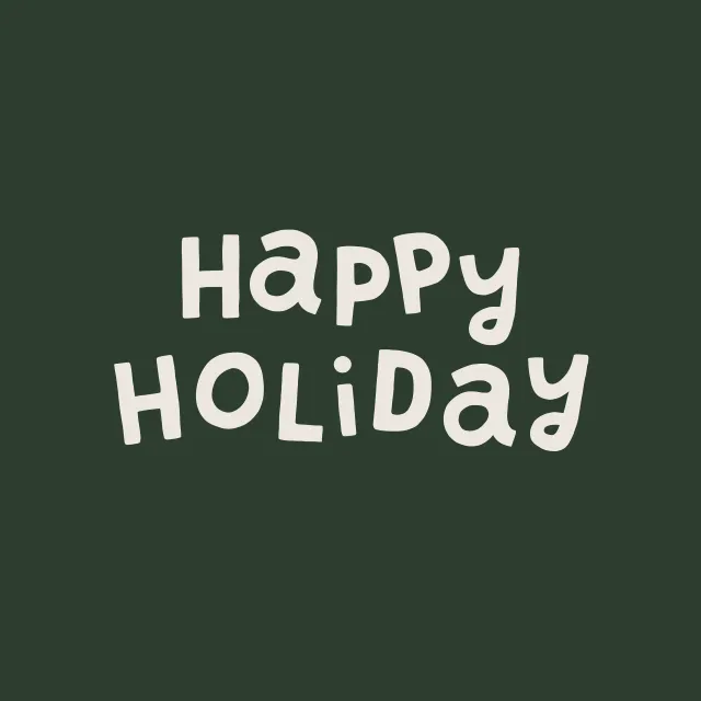 Kissen Happy Holiday dunkelgrün