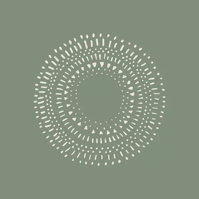 Kissen Kreismuster grün