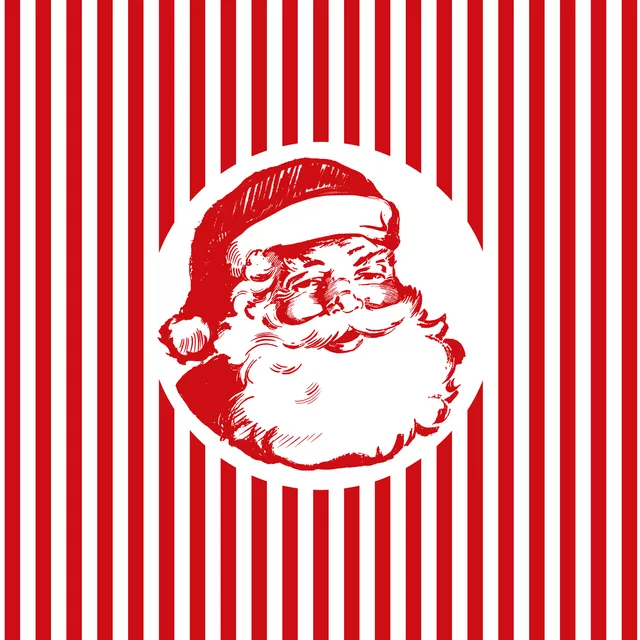 Kissen Weihnachtsmann Streifen Rot