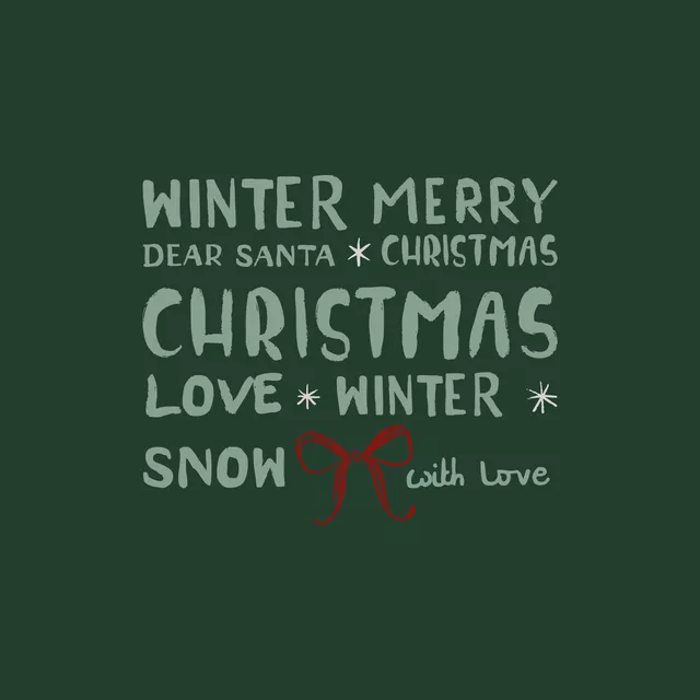 Kissen Christmas Typo tannengrün