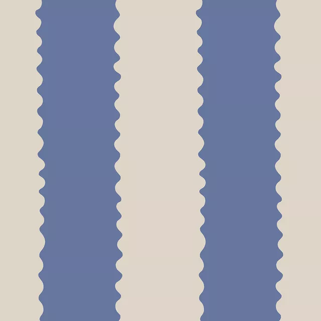 Tischdecke Wellen Streifen blau