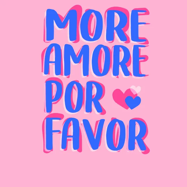 Kissen More-Amore-por-Favor-pink-blau