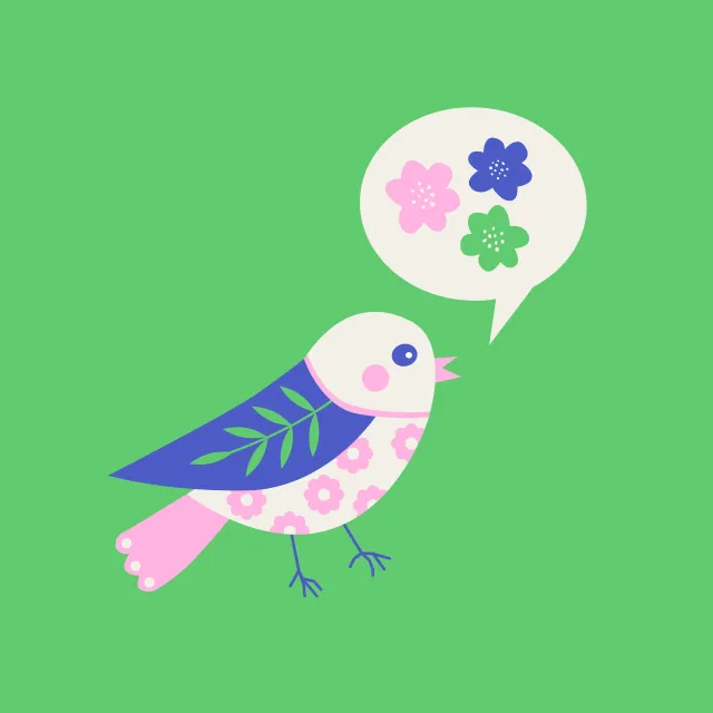 Geschirrtücher Vogel blau-rosa