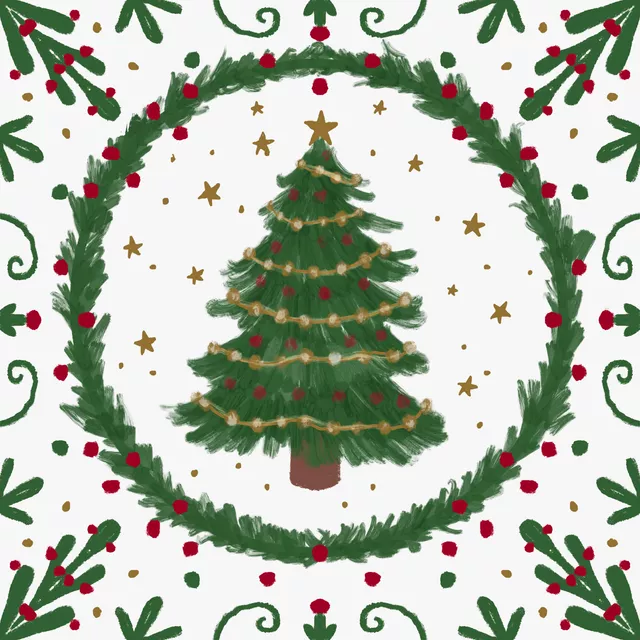 Sitzkissen Weihnachtsbaum Mistelzweig