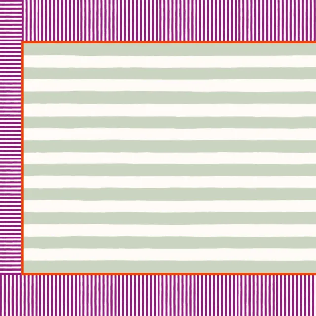 Kissen Streifenrahmen Mint Lila