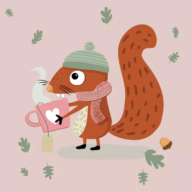 Geschirrtücher Eichhörnchen in rosa