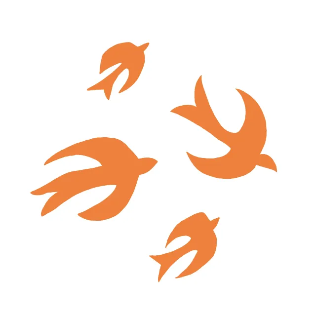Servietten Fliegende Vögel orange