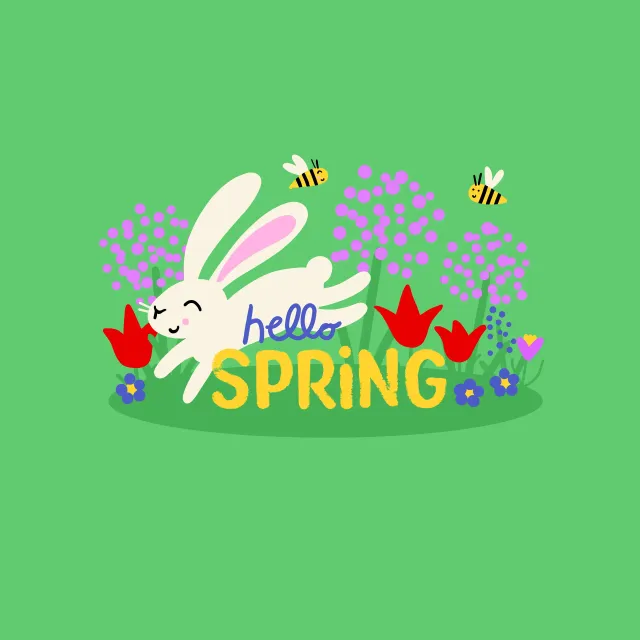 Kissen Hello Spring Hase