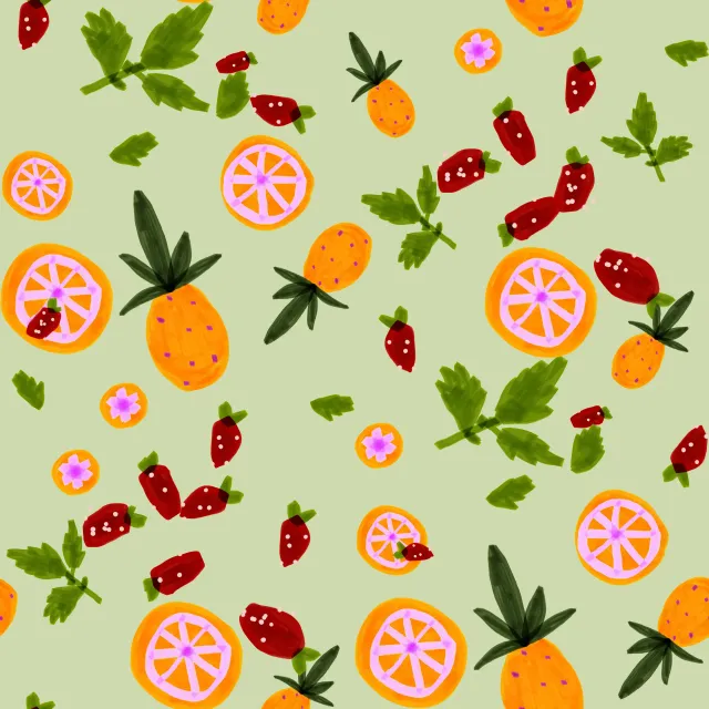 Tischset Cocktail Früchte Maigrün