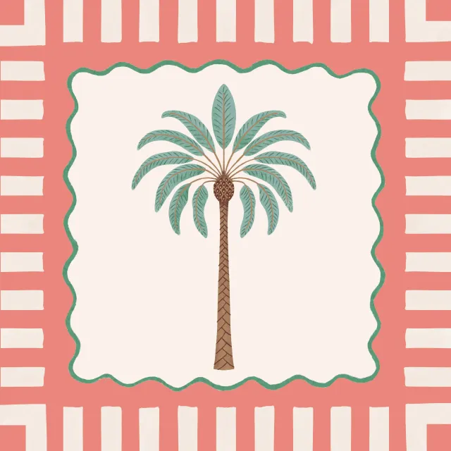 Kissen Palm tree red