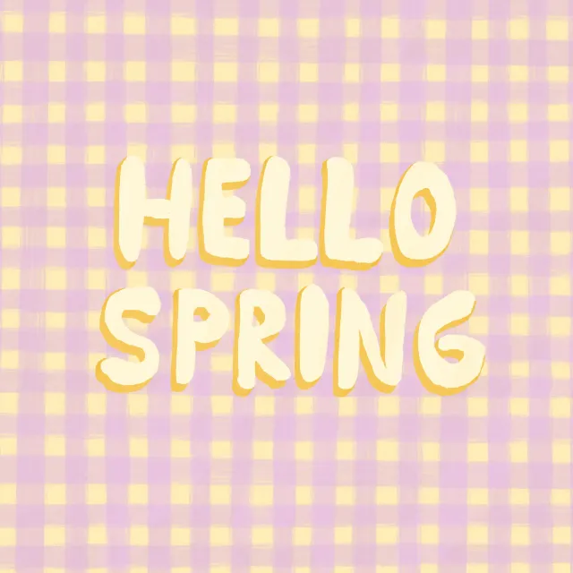 Tischset Hello Spring Karomuster