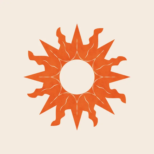 Kissen Abstract Sun orange