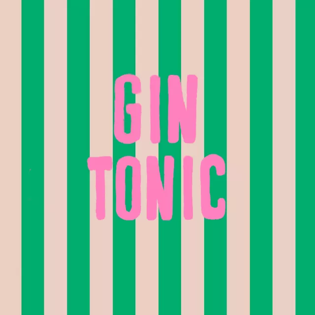 Kissen Gin Tonic Pink Streifen Grün